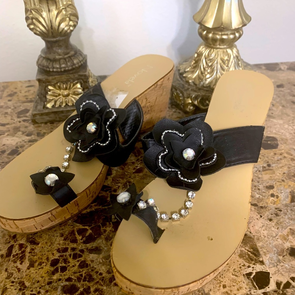 Black Novella Wedges